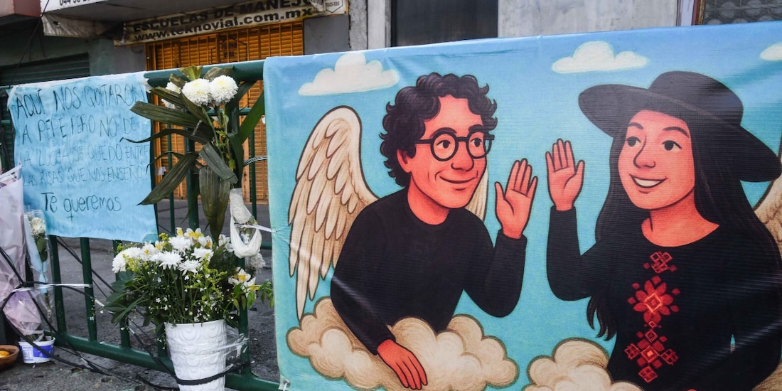 Ofrenda dedicada a Ximena Guzmán y José Muñoz en Tlalpan, el 28 de mayo.