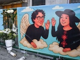 Ofrenda dedicada a Ximena Guzmán y José Muñoz en Tlalpan, el 28 de mayo.