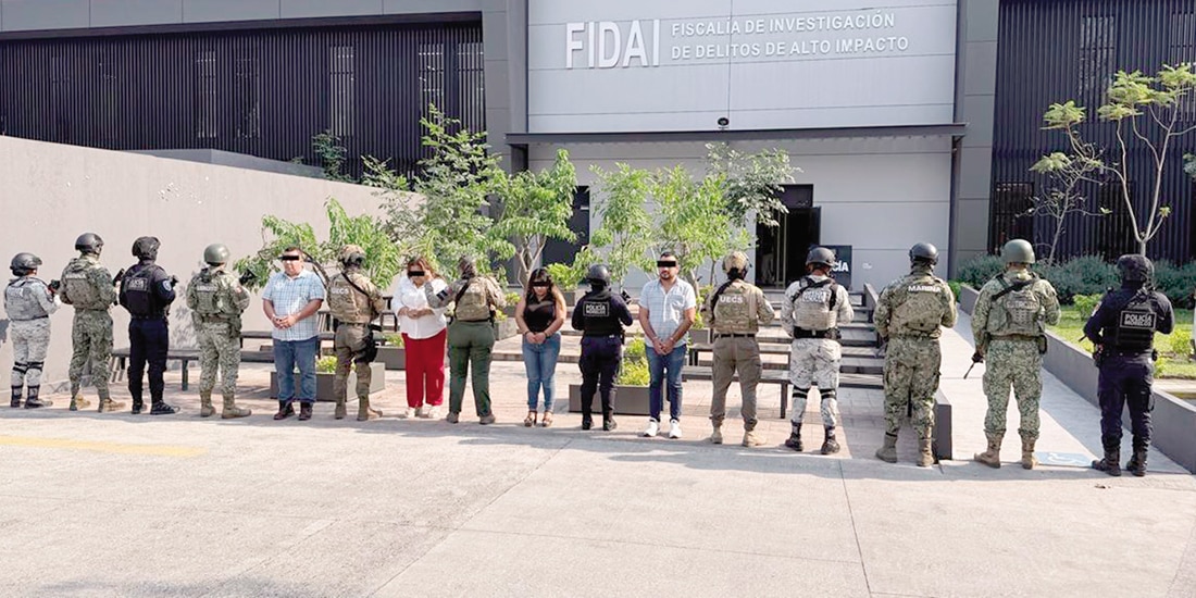 Los indiciados, presentados por la autoridad el 3 de marzo en instalaciones oficiales.