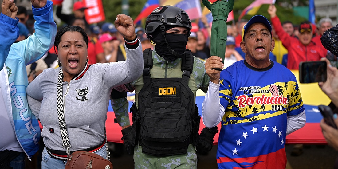 Venezuela mantiene una marcha contra la posible escalada de acciones de EU, el 25 de noviembre.