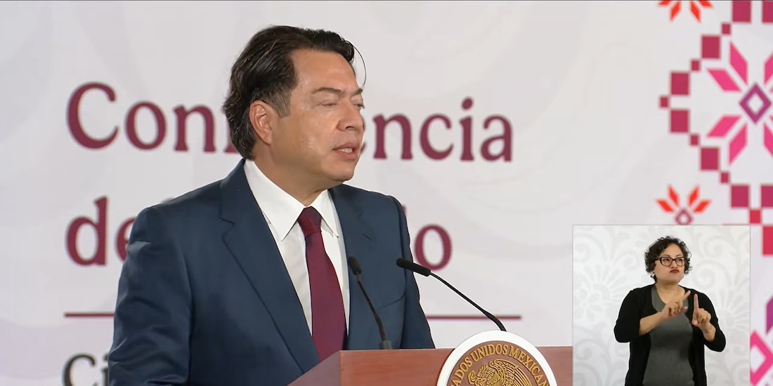 Mario Delgado, secretario de Educación federal este lunes en Palacio Nacional.