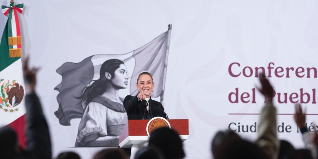 Claudia Sheinbaum en Palacio Nacional este martes.