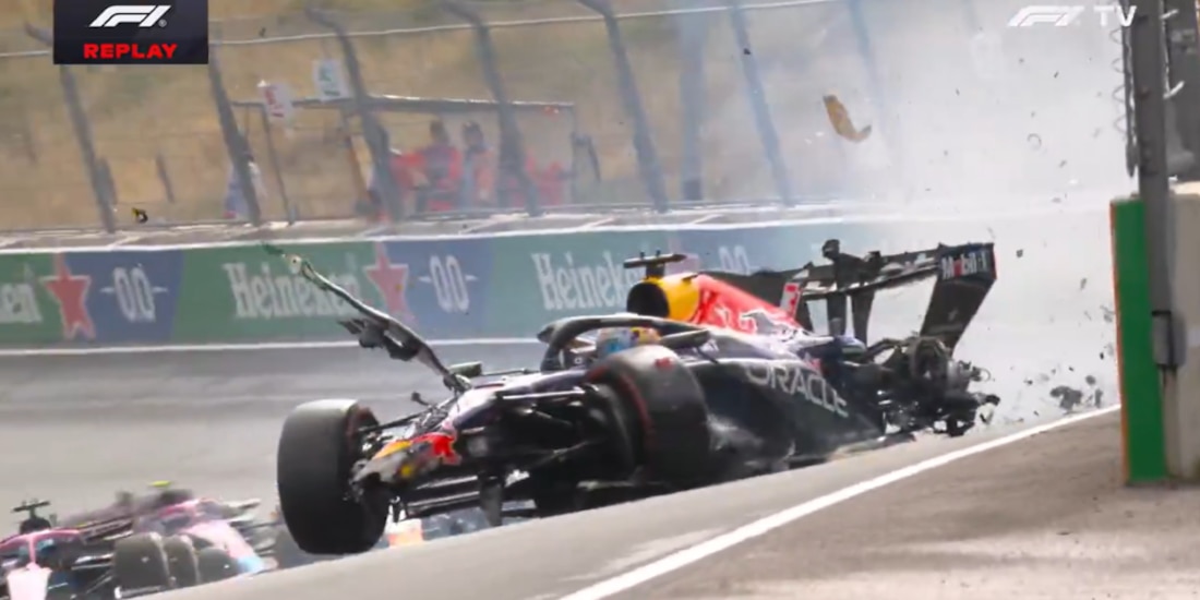 Max Verstappen sufrió terrible accidente en Países Bajos.