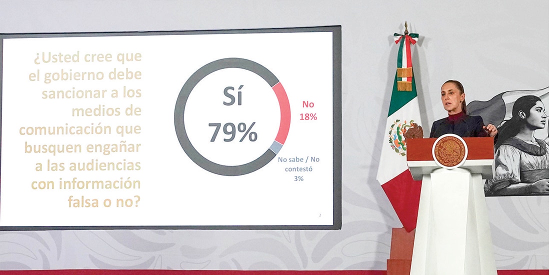 La titular del Ejecutivo federal, ayer, en conferencia de prensa.