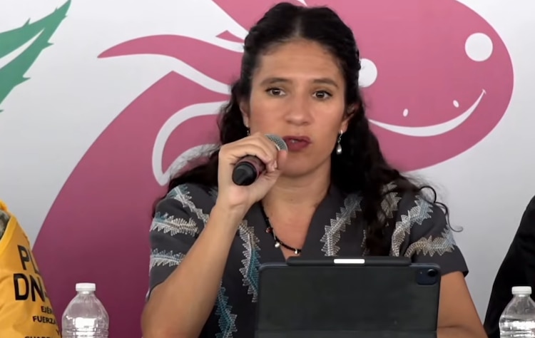 La fiscal de la Ciudad de México, Bertha Alcalde Luján, en conferencia de prensa el 12 de mayo de 2026.