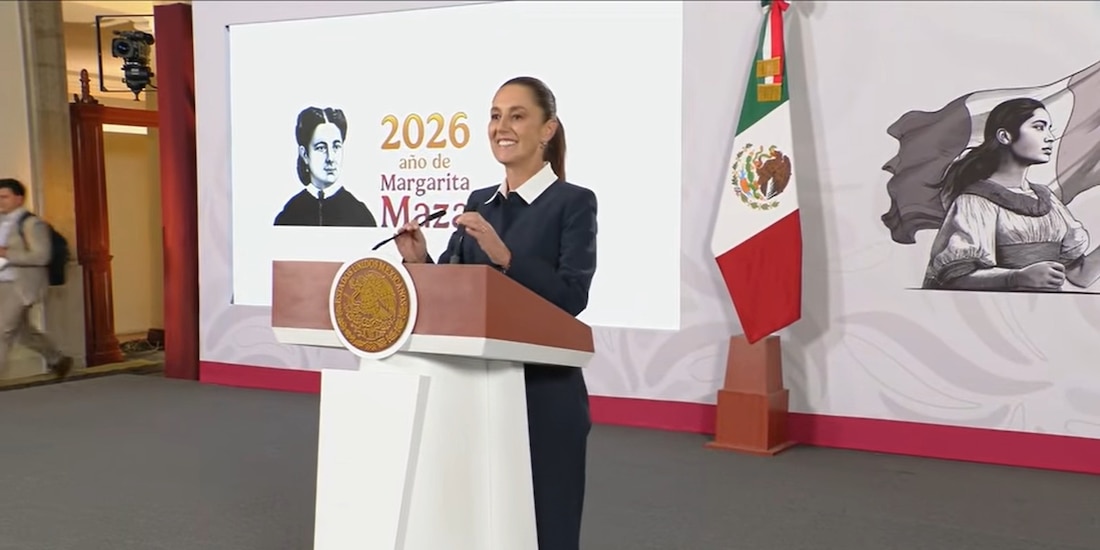 Claudia Sheinbaum este jueves en conferencia de prensa.