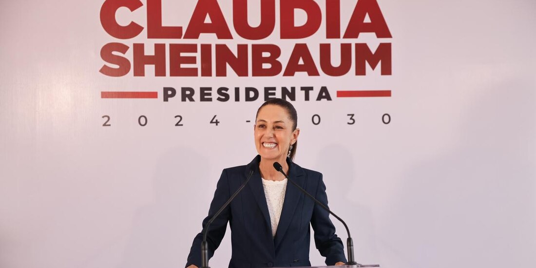 La virtual presidenta electa, Claudia Sheinbaum, durante conferencia de prensa este martes.