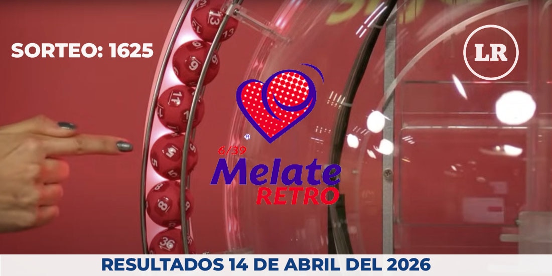 Resultados del Melate Retro en su sorteo 1625, celebrado este 14 de abril del 2026.