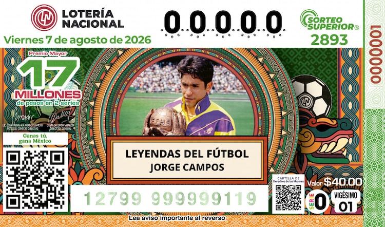 El billete del Sorteo Superior 2893 está dedicado al Leyendas del Futbol.