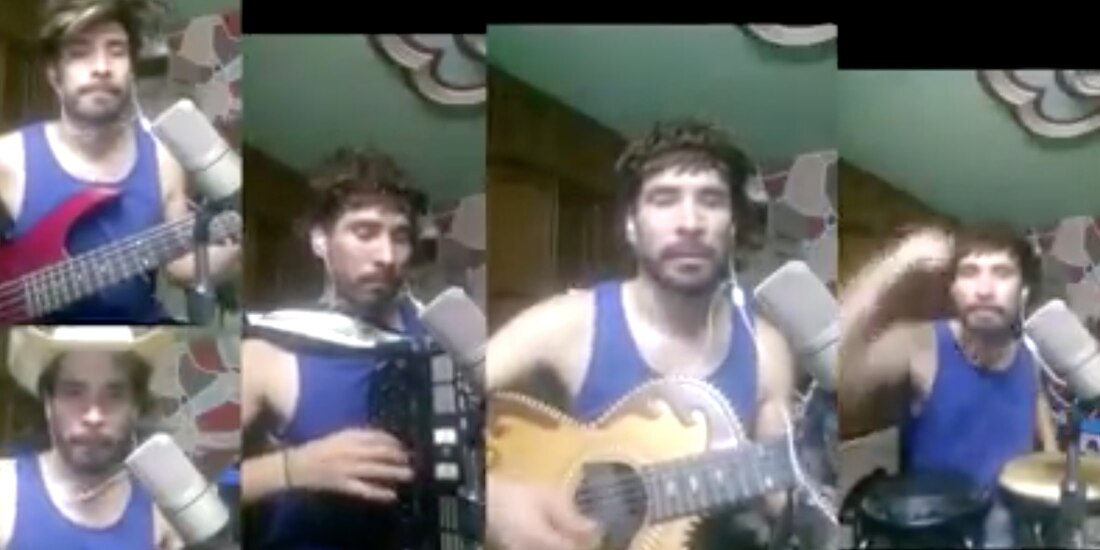 El creador de la cumbia toca los instrumentos de "17 mil put#zos"