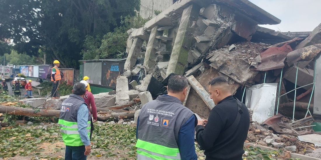 Derrumbe de edificio en la alcaldía Miguel Hidalgo