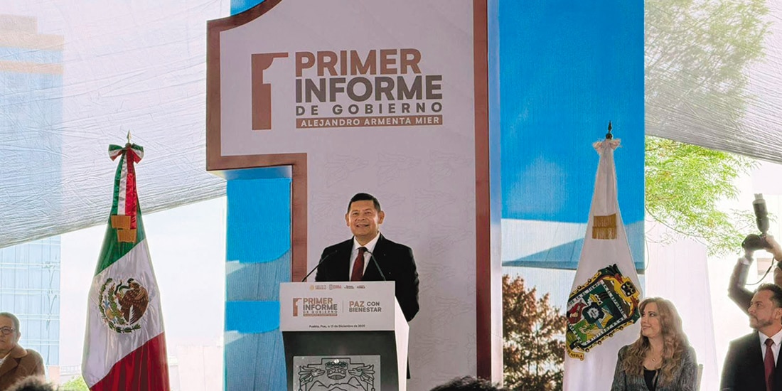Alejandro Armenta, gobernador de Puebla, en su Primer Informe de Gobierno.