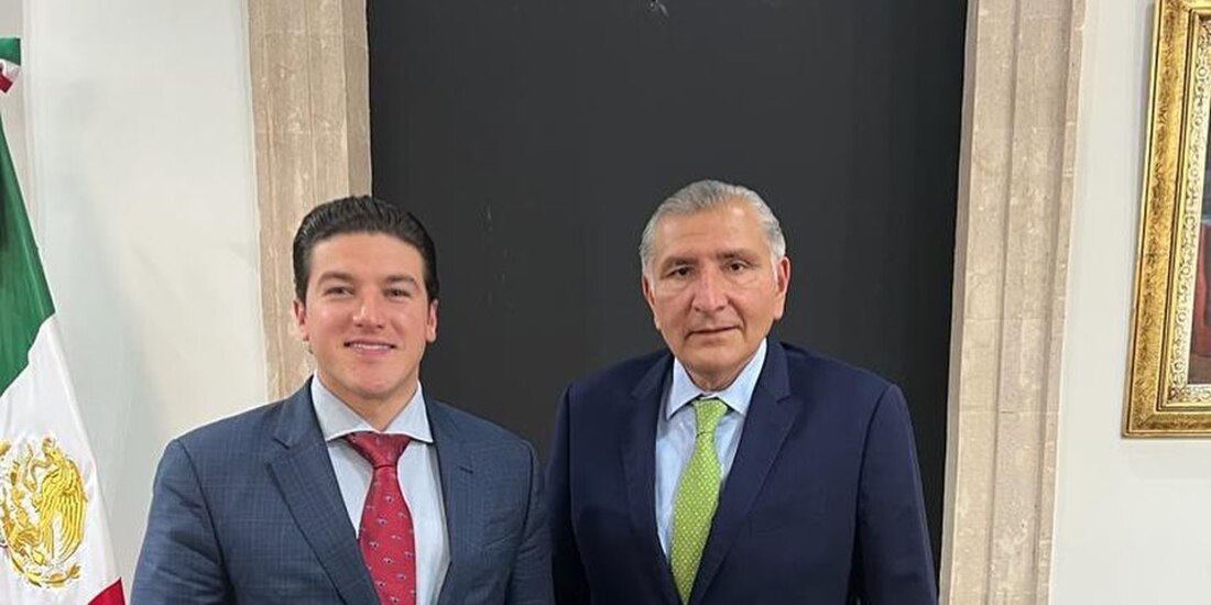 Samuel García, gobernador de Nuevo León y Adán Augusto López Hernández, secretario de Gobernación.