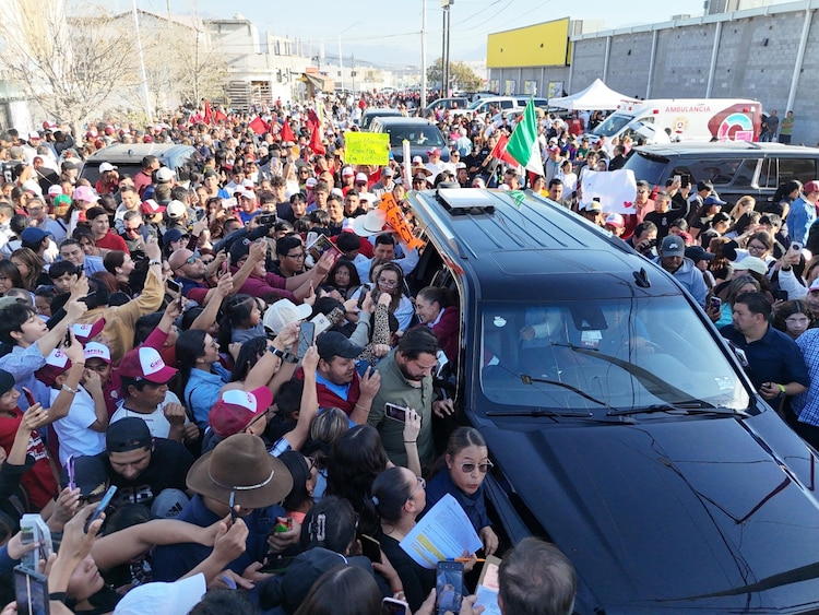 Así recibieron a Claudia Sheinbaum en Nuevo León.
