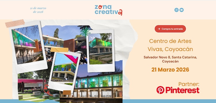 Página web de Zona Creativa para realizar tu inscripción