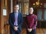 La Presidenta Claudia Sheinbaum y el director ejecutivo de Nubank, David Vélez Osorno, en Palacio Nacional.