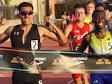 Abraham Alvarado celebrando su victoria.