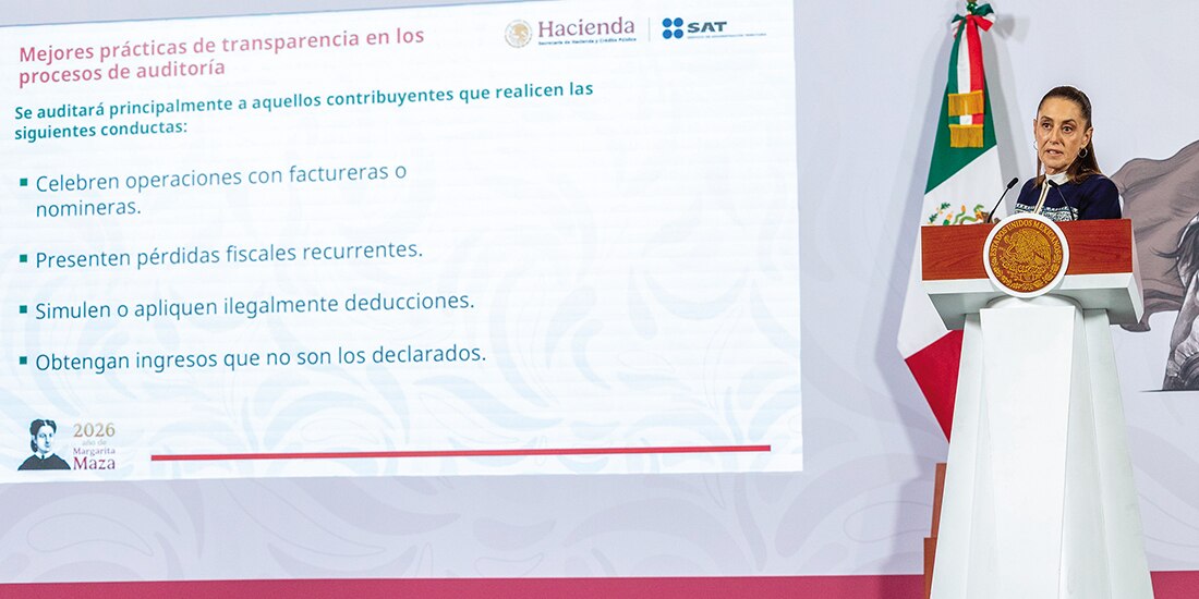 La presidenta Claudia Sheinbaum, ayer, en conferencia de prensa.