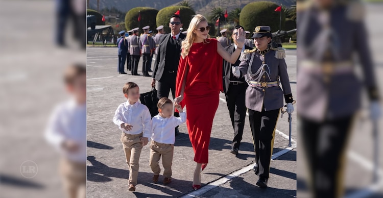 Lavinia Valbonesi y sus hijos
