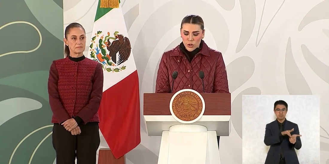 La Presidenta de México y la Gobernadora de BC este viernes en conferencia.