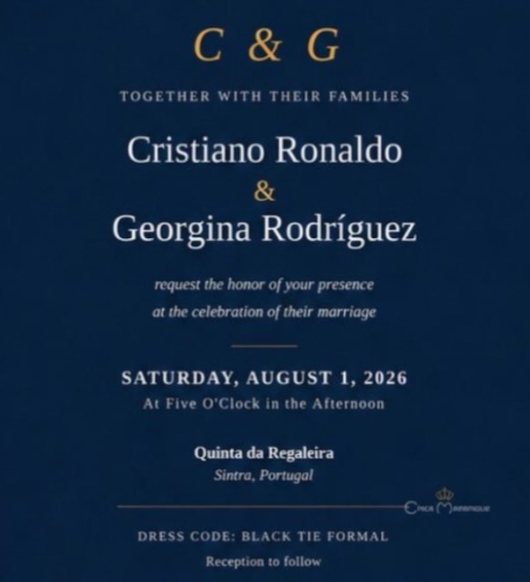 La supuesta invitación de la boda de Cristiano Ronaldo y Georgina Rodríguez