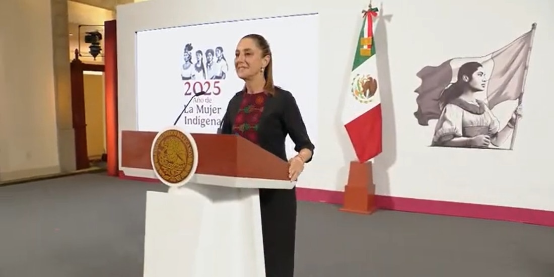 La Presidenta de México este miércoles en Palacio Nacional.