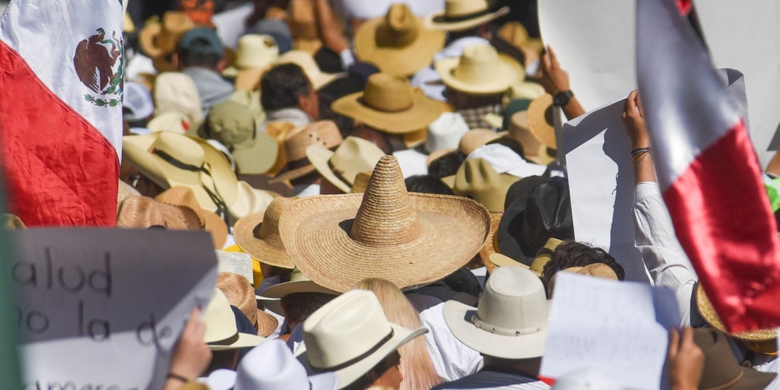 Aspecto de una marcha del Movimiento del Sombrero.