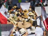 Aspecto de una marcha del Movimiento del Sombrero.