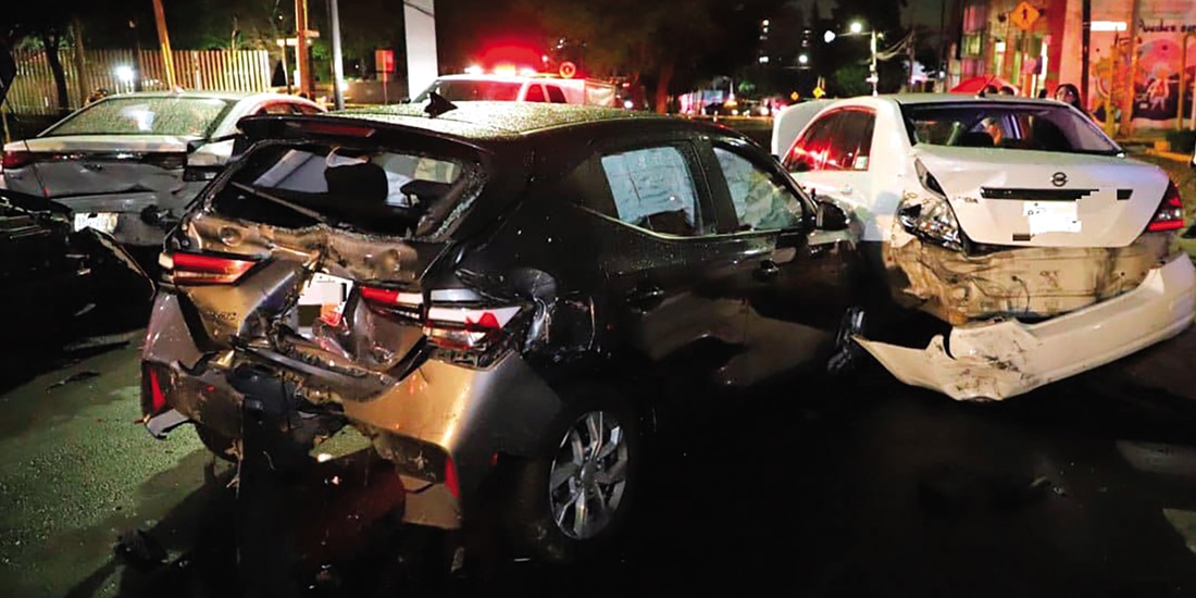 COLISIÓN de vehículos en Periférico y calle 10, en la CDMX, el pasado 20 de mayo