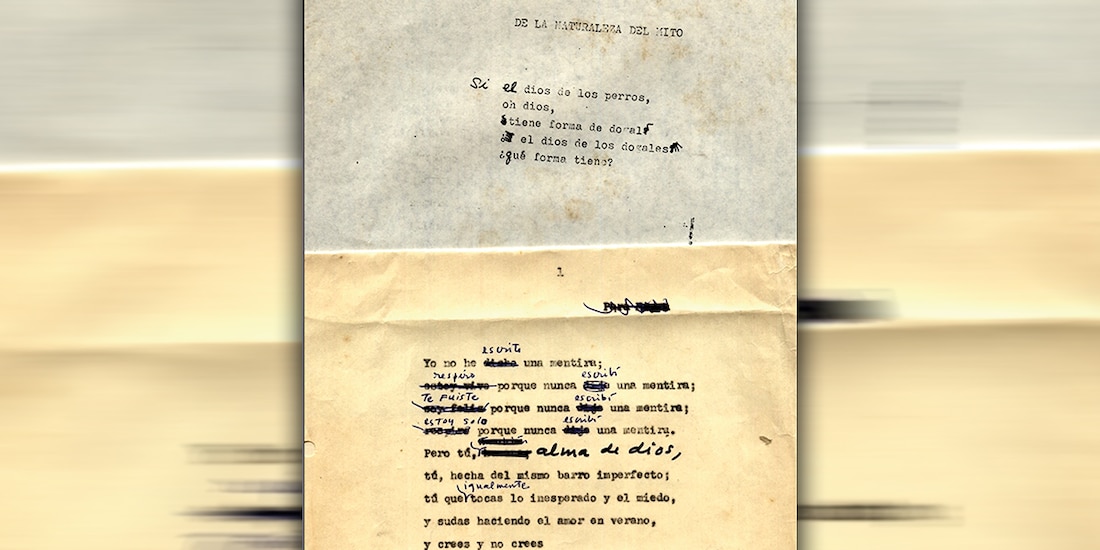 Huellas de la corrección que hacía Nogueras en sus escritos a máquina.