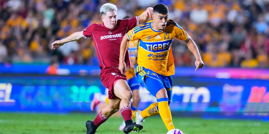 Una acción del Tigres vs Toluca, Jornada 11 del AP 2026 de la Liga MX