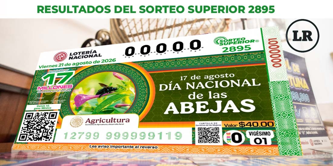 Resultados del Sorteo Superior 2895 del 21 de agosto del 2026.