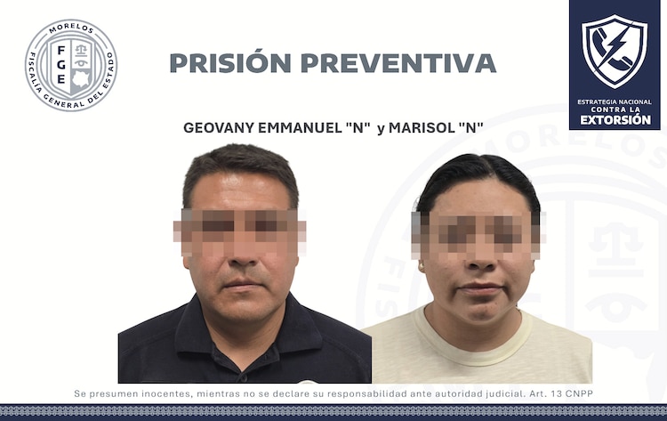 Marisol “N”, presidenta del DIF Municipal de Temoac y el director de Seguridad Pública y Tránsito Municipal, Geovany Emmanuel “N”.