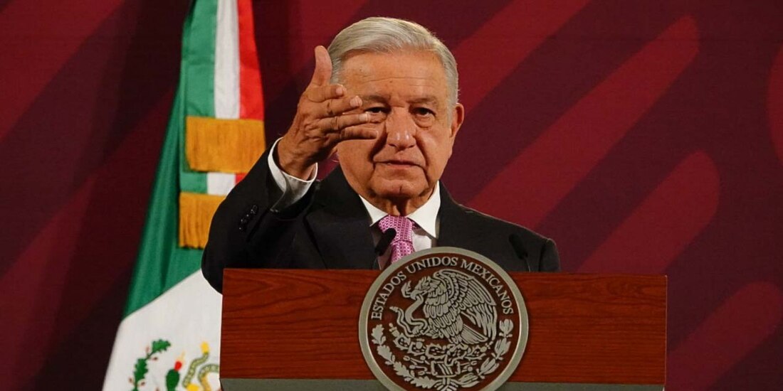 Presidente López Obrador, durante conferencia matutina desde Palacio Nacional.
