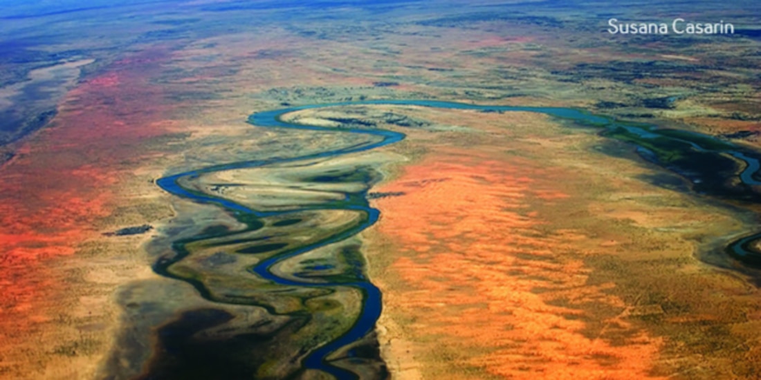 Río Níger, imagen tomada desde un avión.