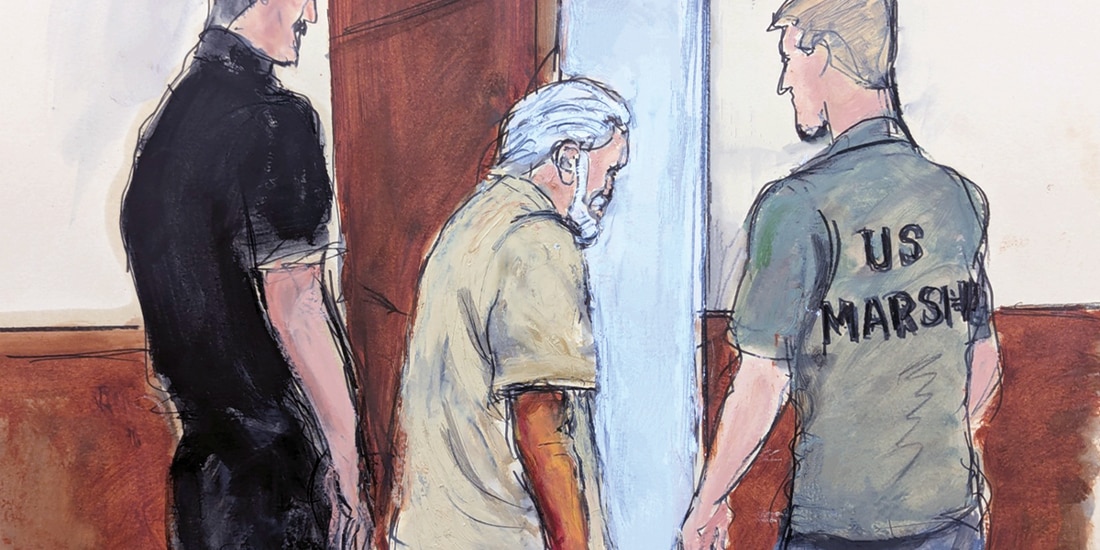 BOCETO del juicio de Zambada ante la Corte federal de NY, EU, el pasado 20 de julio.