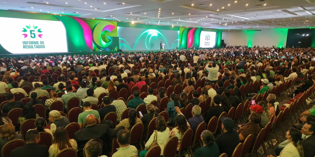 El gobernador de San Luis Potosí, Ricardo Gallardo Cardona, durante la presentación de su Quinto Informe de Gobierno, el 21 de septiembre de 2026.