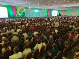 El gobernador de San Luis Potosí, Ricardo Gallardo Cardona, durante la presentación de su Quinto Informe de Gobierno, el 21 de septiembre de 2026.