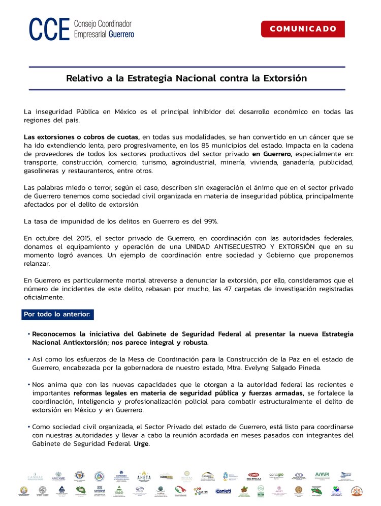 CCE Guerrero urge a autoridades a concretar reunión.