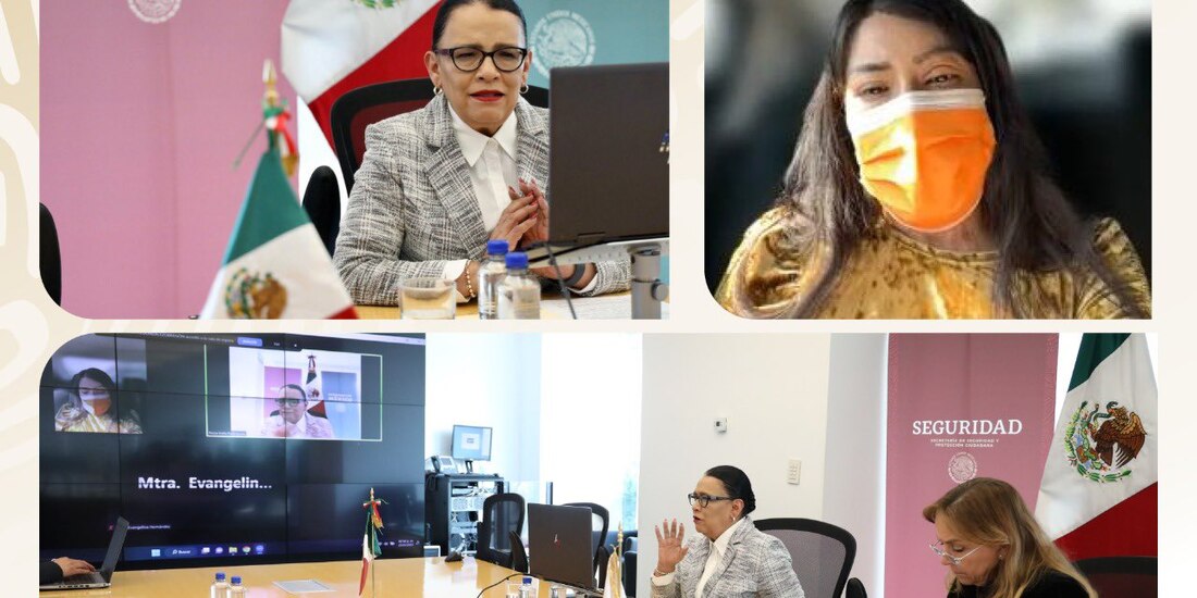 La saxofonista Elena Ríos se reunió virtualmente con secretaria de Seguridad y Protección Ciudadana, Rosa Icela Rodríguez, ayer.