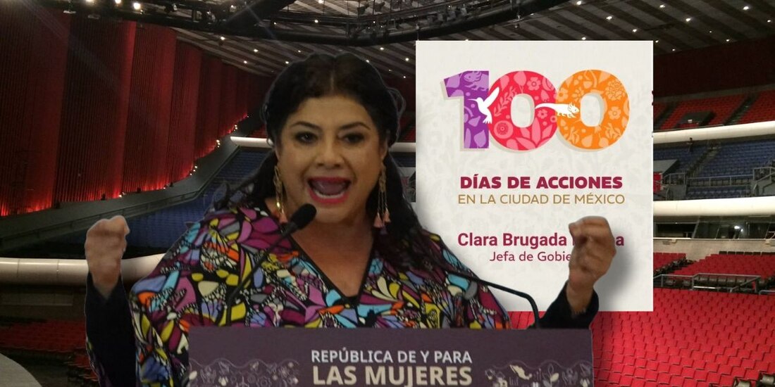 Clara Brugada presenta mensaje en el Auditorio Nacional con motivo de 100 días de Gobierno.