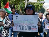 Aspecto de una manifestación en defensa del agua mexicana, en CDMX.