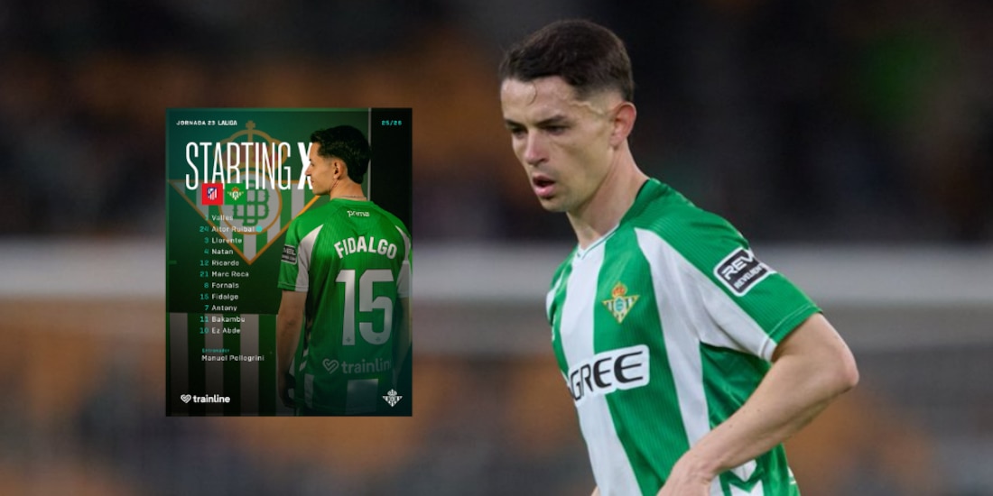 Álvaro Fidalgo tiene su primera titularidad con el Real Betis.