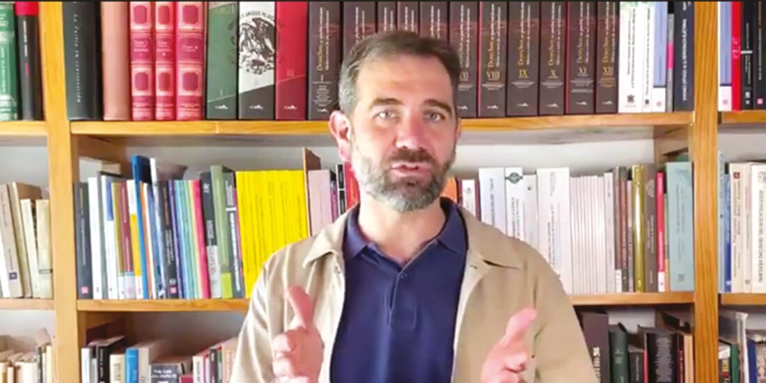 El consejero presidente, Lorenzo Córdova, en su mensaje, ayer