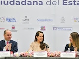 Al centro de la imagen, la gobernadora de Aguascalientes, Tere Jiménez.