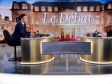 Emmanuel Macron y Marine Le Pen durante el debate, ayer.
