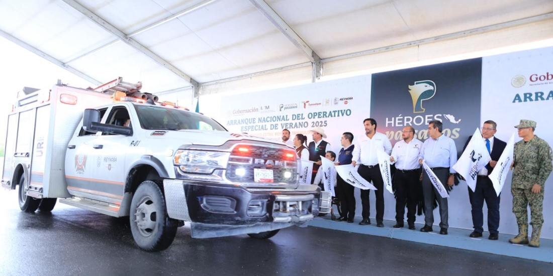 Dan banderazo de arranque nacional al Operativo Especial de Verano Héroes Paisanos 2025 en Tamaulipas.