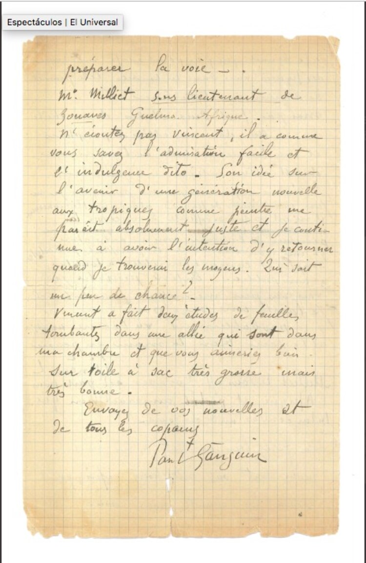 210 mil 600 euros fue en lo que se subastó la carta