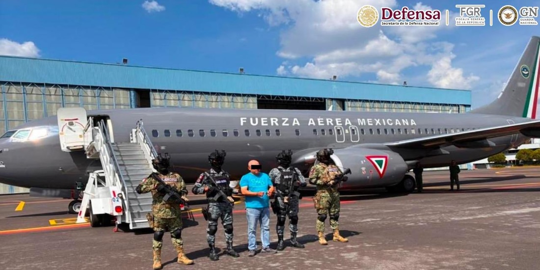 Jesús Manuel “N”, alias “Bebo”, detenido por fuerzas federales.