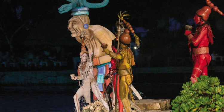 ESPECTÁCULO maya realizado en Xcaret, Quintana Roo, en imagen de archivo